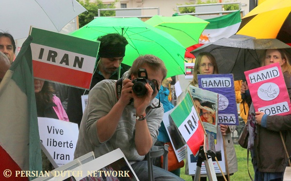 Hamid Babaei's friends and university mates in 8 May Demonstration in Brussels